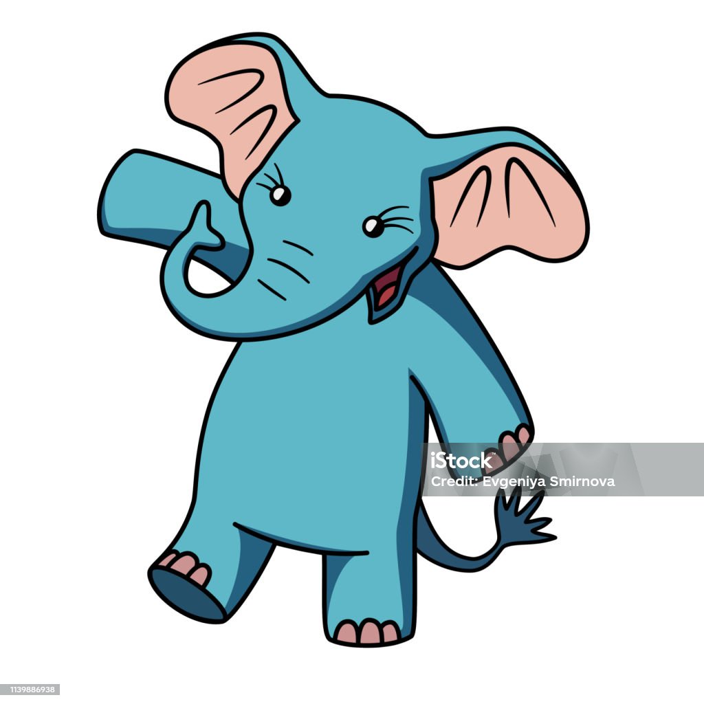 African elephant, plush toy, cartoon character, isolated, vector African elephant, plush toy, cartoon character pointing hand , isolated, vector African Elephant stock vector