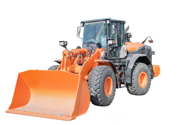 istock orange bulldozer Isolated on white background - Image 1139886981