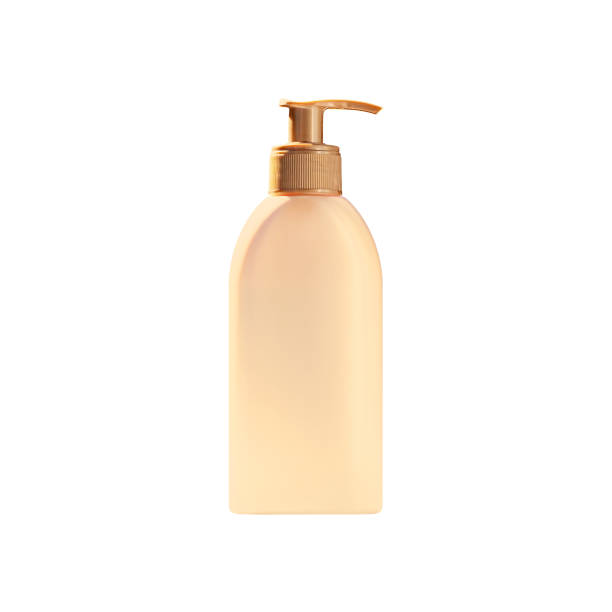 accessoire de salle de bain, couleur nue. flacon de distributeur isolé sur le fond blanc - liquid soap beauty and health isolated on white isolated photos et images de collection