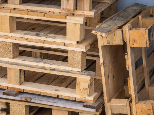 istock Wooden pallets in logistics 1139889197