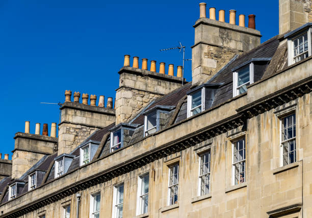 Rooftops and chimneys in Bath, England