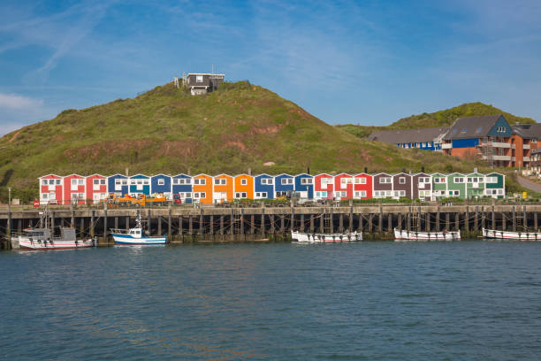 Port of Helgoland Harbor of the offshore island Helgoland helgoland stock pictures, royalty-free photos & images