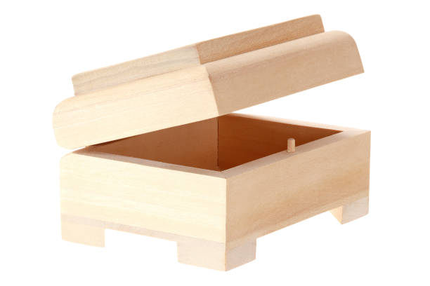 istock New wooden little chest. Isolated on white background. 1139896265