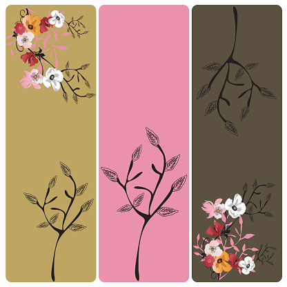 Set of floral web banners
