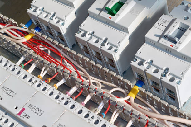 istock Electrical wires are in the cable channel and connected to electrical equipment. 1139905290