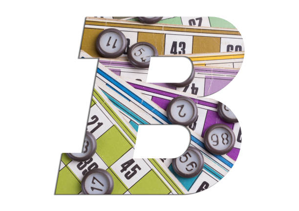 istock Letter B with Lotto cards and game chips on white background 1139905374