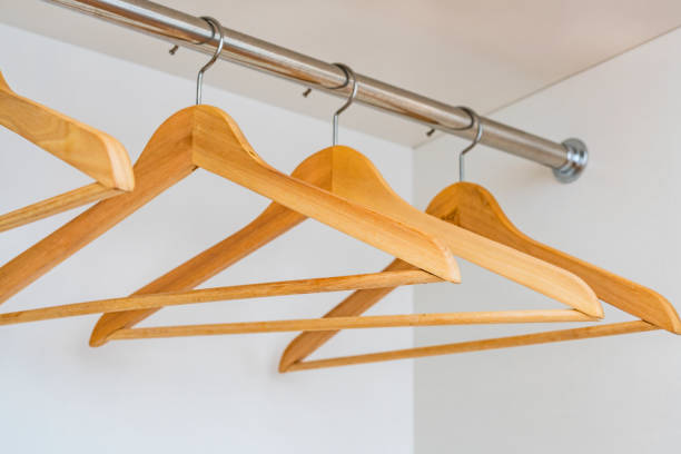 Group of clothes hook isolated on white.