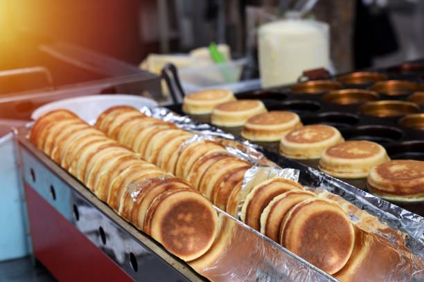 istock Close up Fried pancakes Place on the Freud sheet and serve 1139906981
