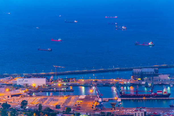 Sunset view of Haifa, Israel