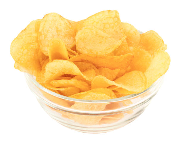 istock Potato chips bowl isolated on white background, with clipping path 1139911634