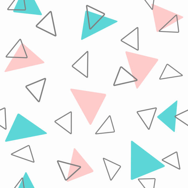 삼각형이 있는 기하학적 완벽 한 패턴입니다. 만나고 프린트. - femininity pattern female backgrounds stock illustrations