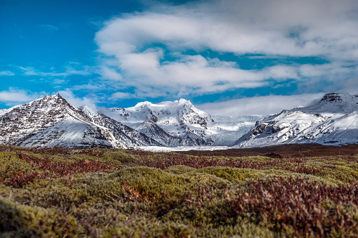 Svínafellsjökull, the ‘pig mountain glacier’ is approx. is 1,000 years old and is part of the very large Vatnajokull. It is known as one of the bluest glaciers in Iceland. Sitting in a dreamy landscape, with its deep, impressive crevasses and otherworldly formations Svínafellsjökull has been a shooting location for many world famous Hollywood movies and TV shows like Batman begins, Interstellar and The Game of Thrones. It is also known as a favoured spot among glacier hikers of all levels.