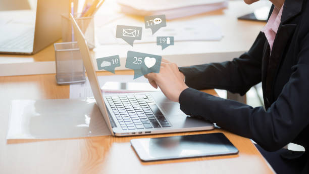 istock Business women are using laptop for social network 1139919437