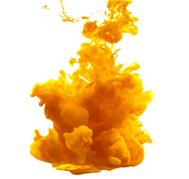 istock Ink in water. Yellow ink splash 1139921208