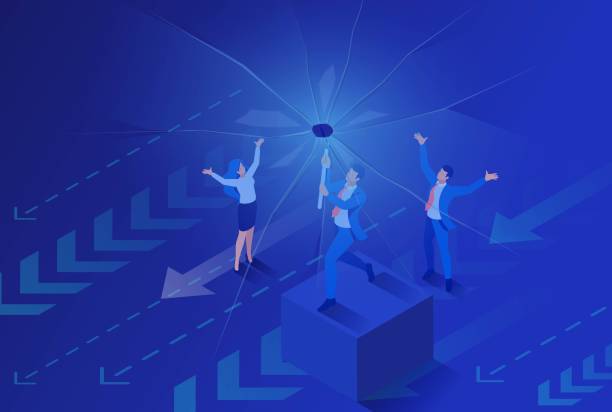 istock Isometric we change reality, we destroy your view of modern business. Concept for web design 1139925209