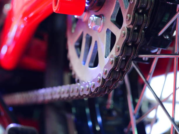 istock Close up motorcycle chain with rear-wheeled motorcycle 1139926337