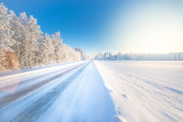 istock Winter road view from Sotkamo, Finland. 1139926652