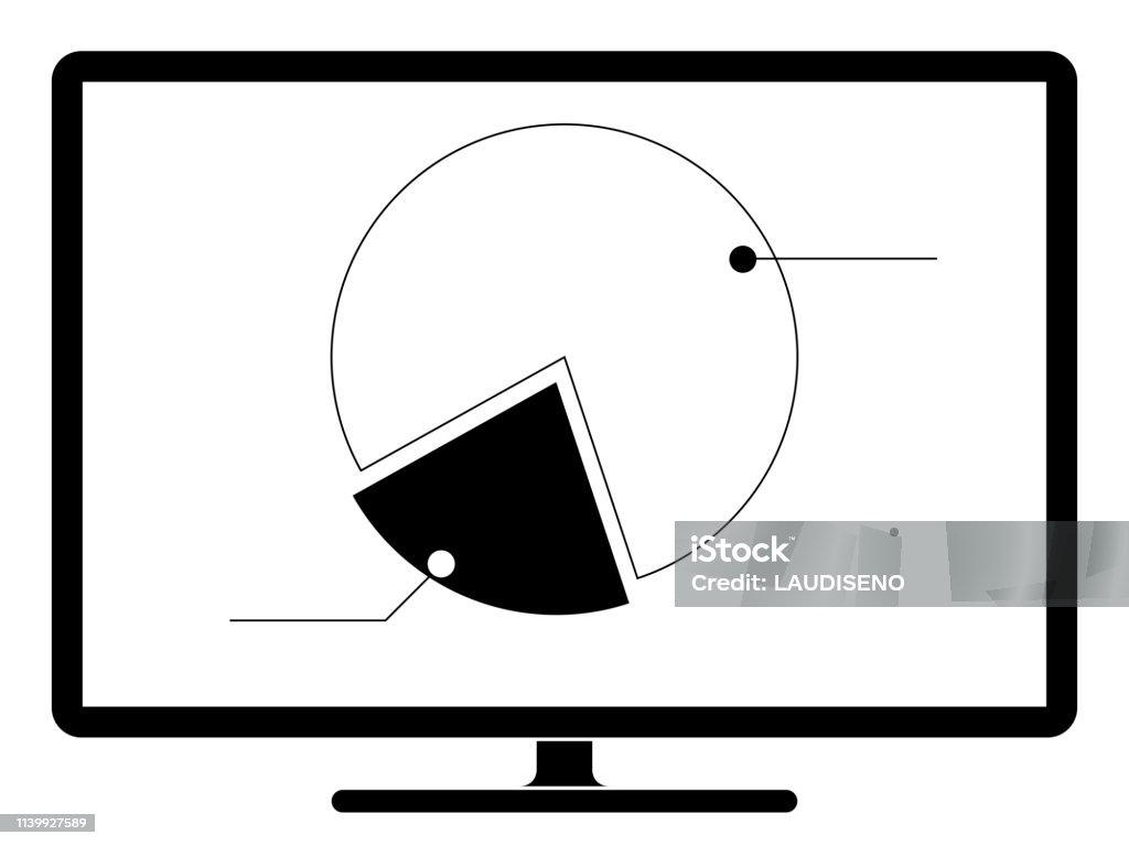 Pie Chart Graph On A Computer Screen Stock Illustration - Download ...