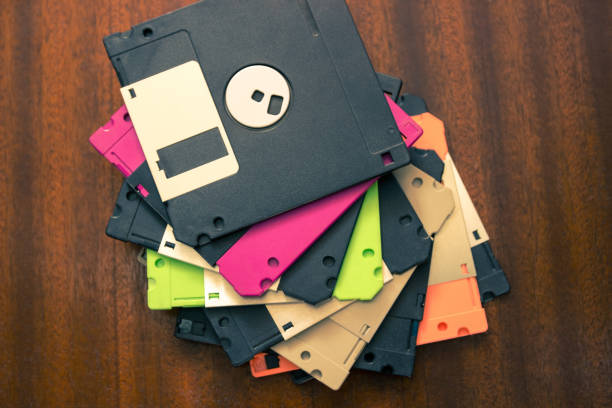 istock Floppy disks. 3.5 inch disc. Diskette. The old forgotten technologies. 1139927687