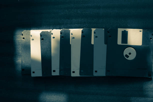 istock Floppy disks. 3.5 inch disc. Diskette. The old forgotten technologies. 1139927688