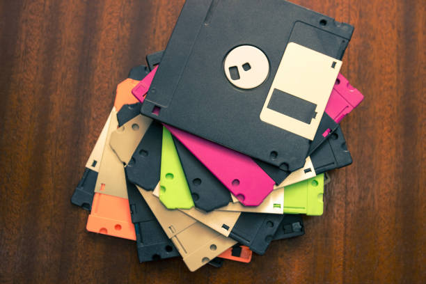 istock Floppy disks. 3.5 inch disc. Diskette. The old forgotten technologies. 1139927697