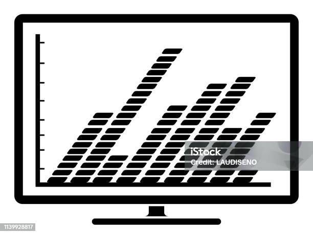 Business Graph On A Computer Screen Stock Illustration - Download Image ...
