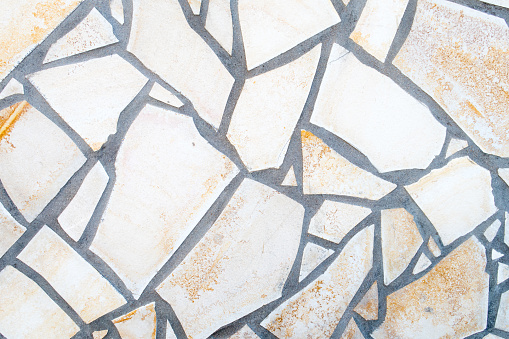 White mosaic tiles wallpaper background texture.
