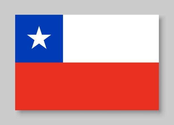 National Chile flag vector illustration National flag of republic Chile. Chilean patriotic symbol with official colors. South America country identity object. Chile flag vector illustration in flat design for web or mobile app. flag of chile stock illustrations