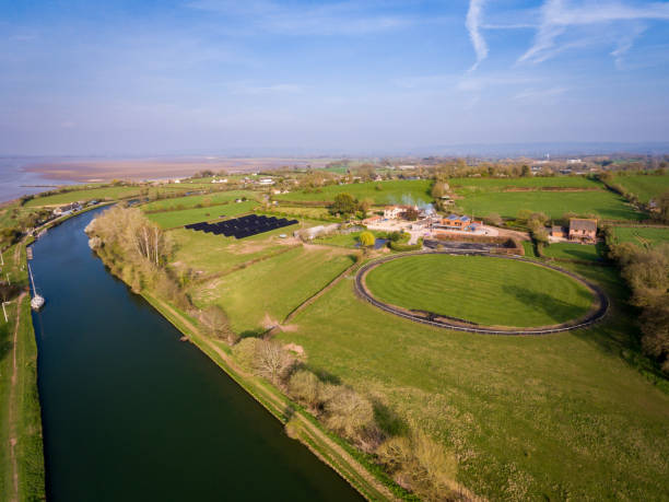 istock Aerial view of a horse training circle 1139930270