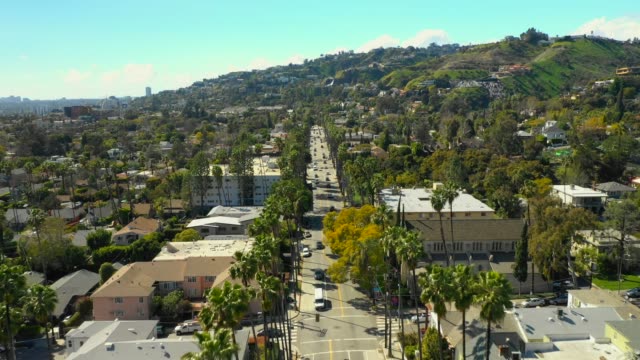 Aerial video luxury California mountain mansions Beverly Hills