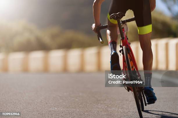 Road Bike Cyclist Man Cycling Stock Photo - Download Image Now - Cycling, Bicycle, Sport