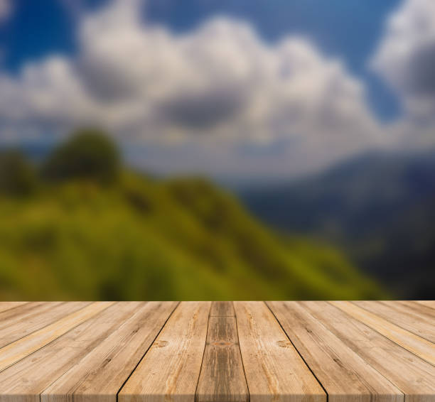 istock Top of wooden table on nature background - Image 1139933009