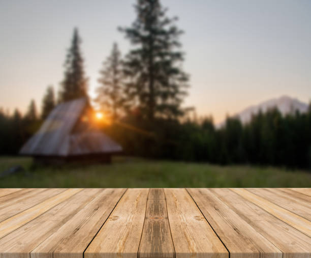 istock Top of wooden table on nature background - Image 1139934729