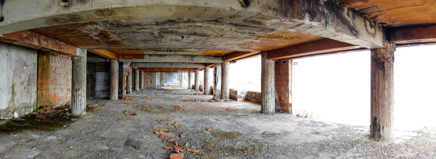 istock Old abandoned ruined hotel in macedonia 1139934976
