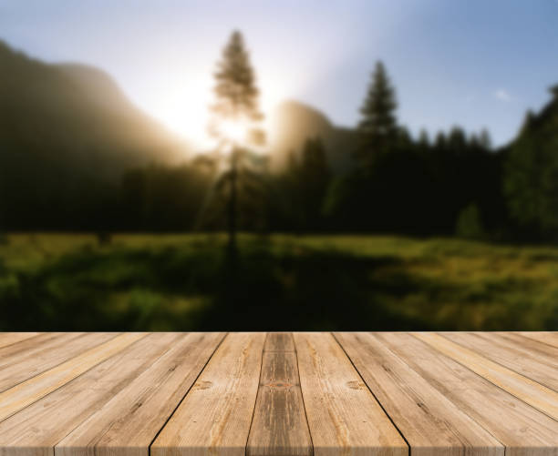 istock Top of wooden table on nature background - Image 1139938753