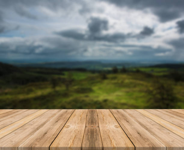 istock Top of wooden table on nature background - Image 1139939182