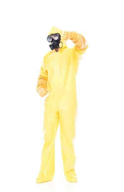 istock Man in protective clothing with thumbs down 1139940939