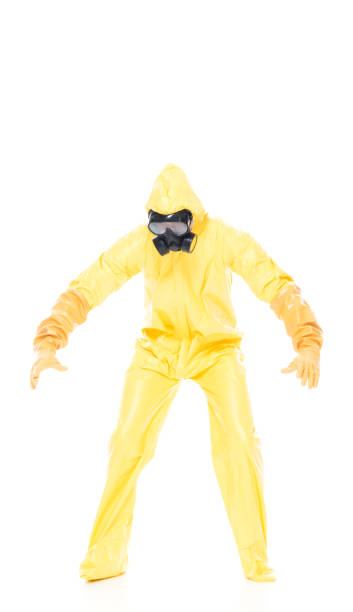 istock Man in protective clothing lifting / holding invisible object 1139940988