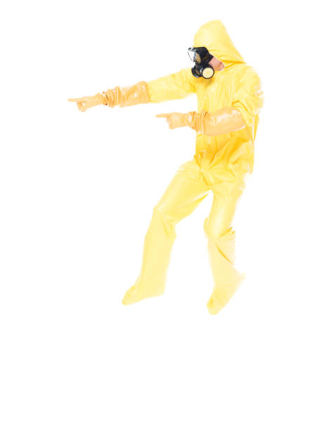 istock Man in protective clothing jumping 1139941086