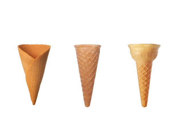 istock Collection of empty ice cream cone isolated on white background 1139942443