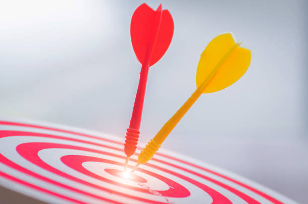istock target dart pin on center 10 point dartboard  Marketing concept. 1139943165