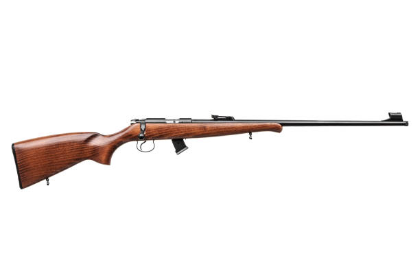 istock wooden hunting rifle isolated on white background 1139944312