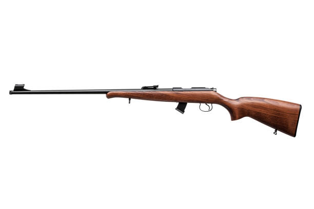istock wooden hunting rifle isolated on white background 1139944393
