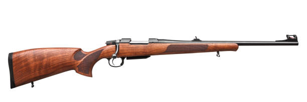 istock wooden hunting rifle isolated on white background 1139944423