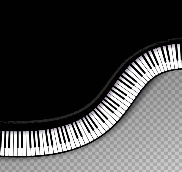 ilustrações, clipart, desenhos animados e ícones de ilustração do vetor de chaves do piano da vista superior - keyboard instrument