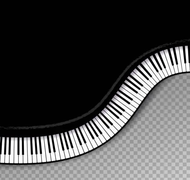 Vector illustration of Vector illustration of top view Piano keys