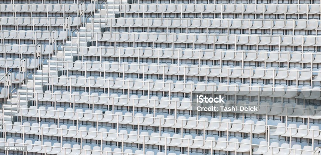 Weißes Stadion Seating - Lizenzfrei Tribüne Stock-Foto