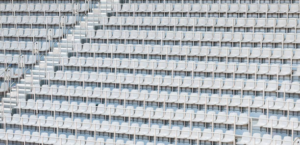 weißes stadion seating - bleachers stadium empty seat stock-fotos und bilder