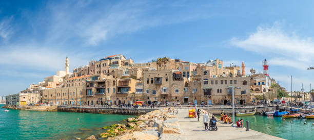 Tel Aviv, Israel - March 28, 2019: Old town and harbour of Jaffa in Tel Aviv, Israel