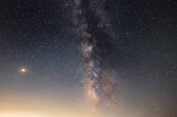 istock Milky way galaxy and mars planet. Beautiful starry sky. 1139949790